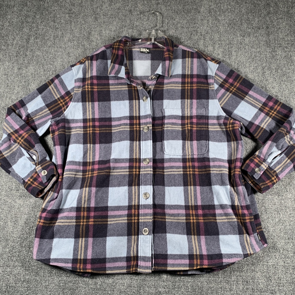 Eddie Bauer Shirt Womens 2XL Multicolor Plaid Flannel Long Sleeve Button Up